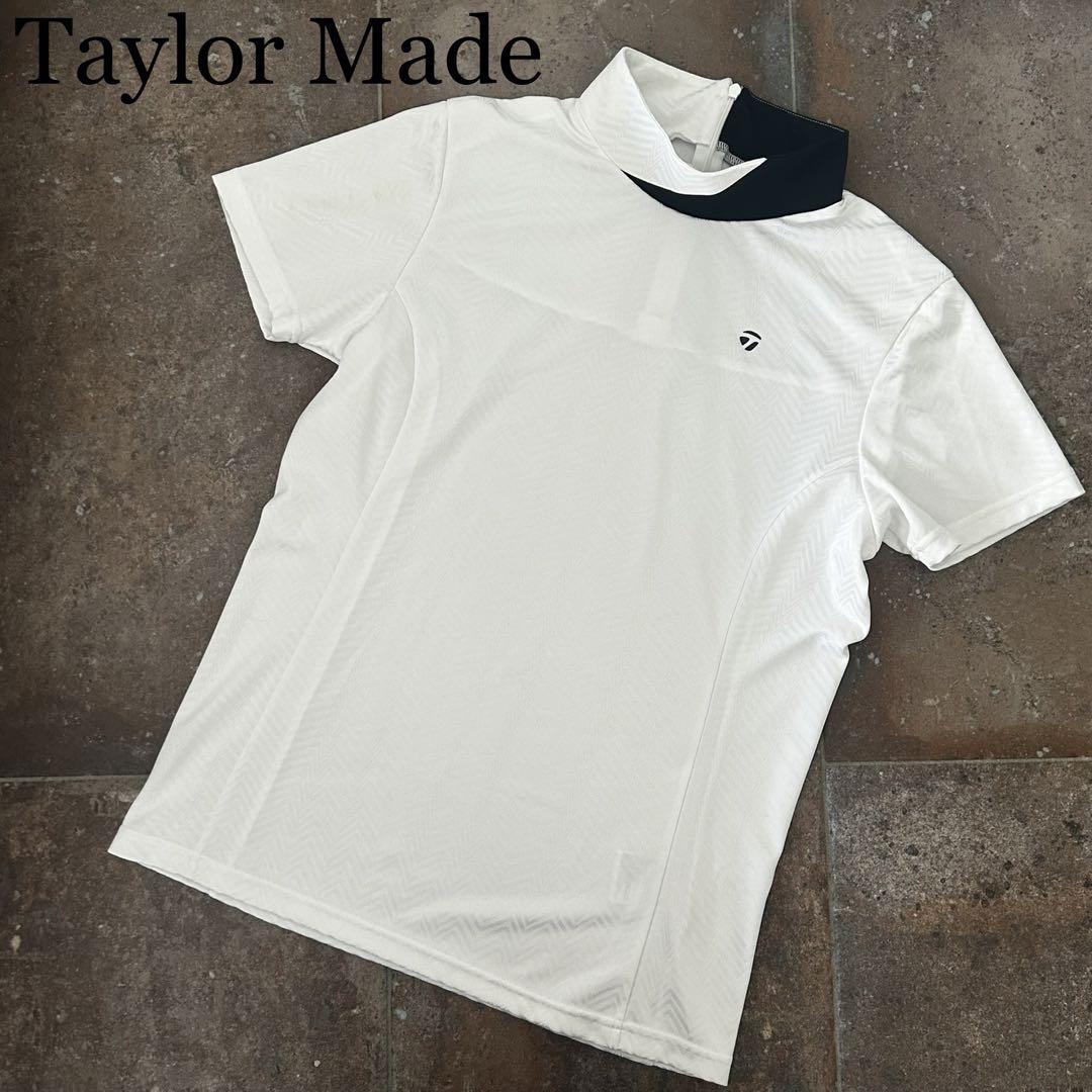 TAYLOR MADE テーラーメイド モックネック 半袖シャツ ヘリンボーン