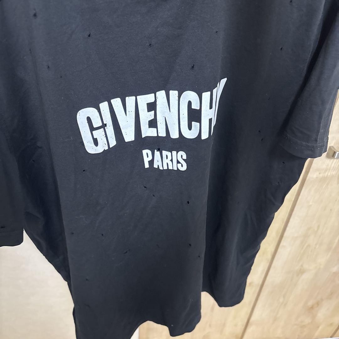 Givenchy デストロイ ロゴ ダメージ ブラック Tシャツ - メルカリ