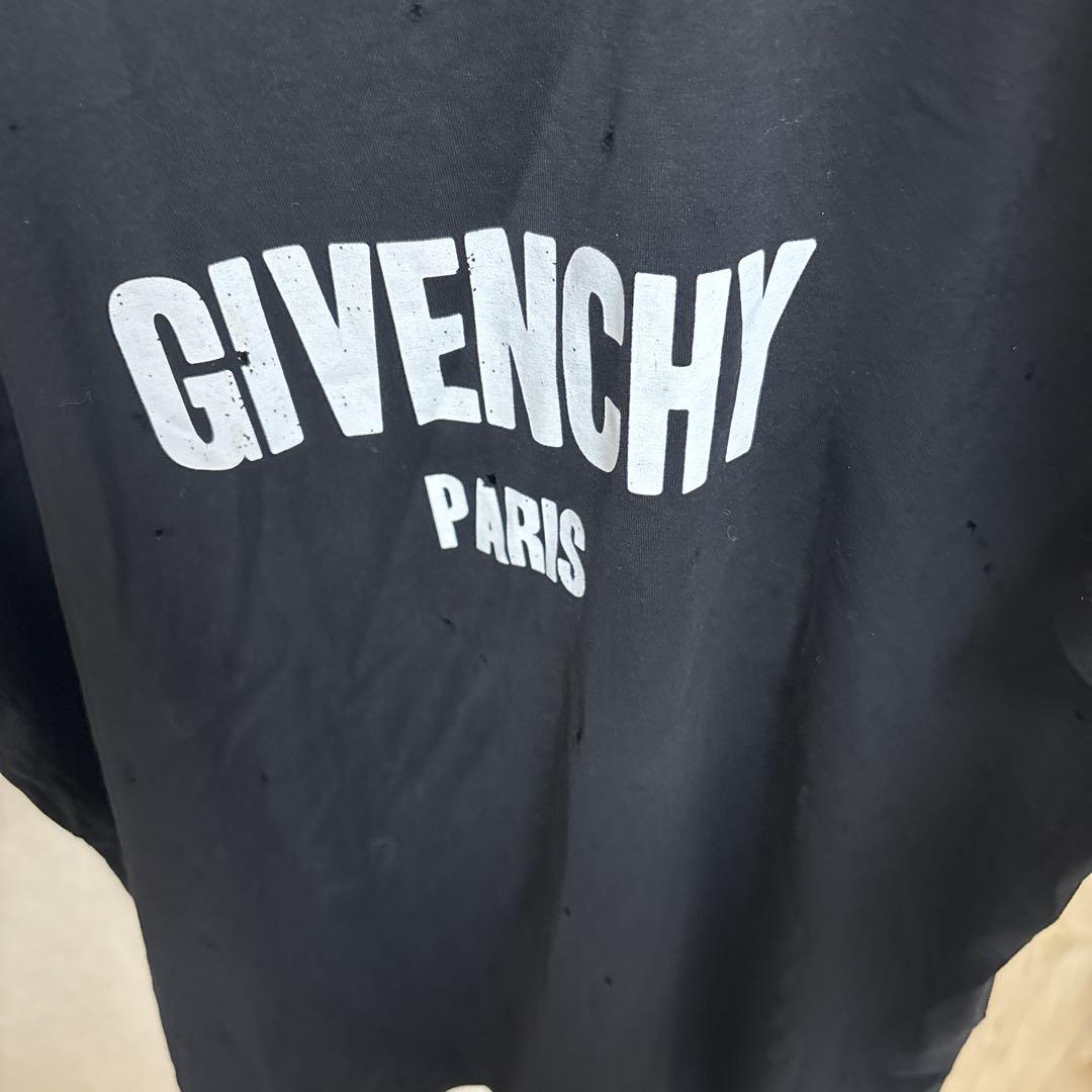 Givenchy デストロイ ロゴ ダメージ ブラック Tシャツ - メルカリ