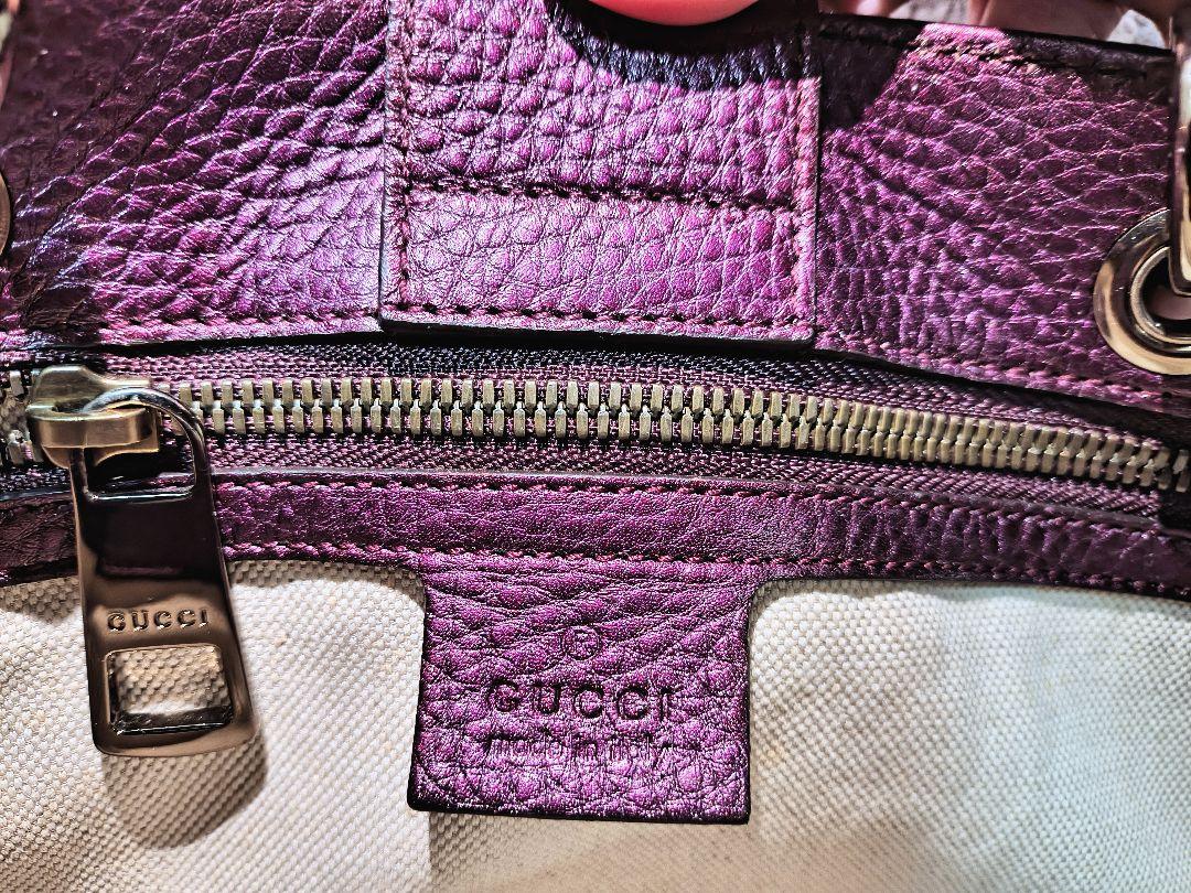 GUCCI パープル パイソン ハンドバッグ