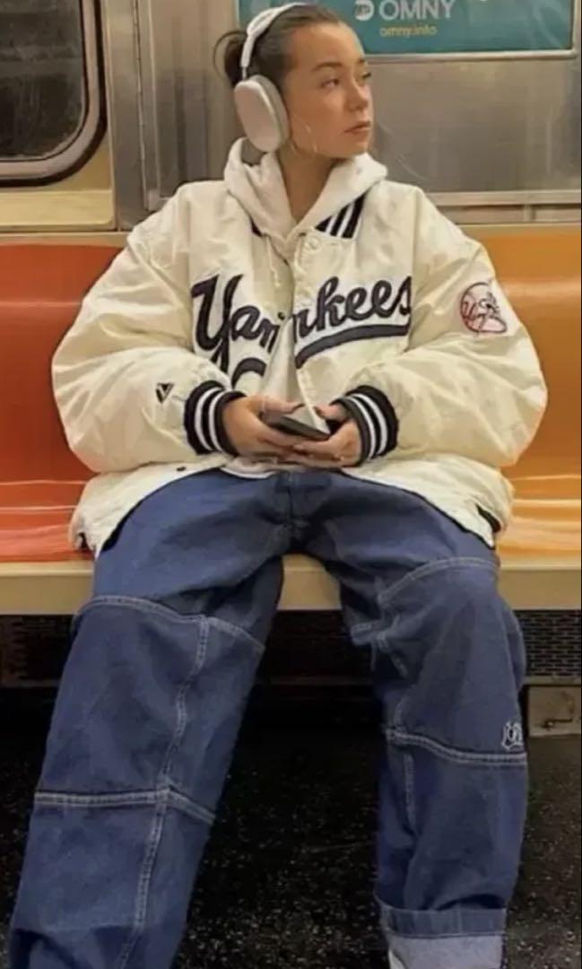 MAJESTIC マジェスティック YANKEES スタジャン ホワイト