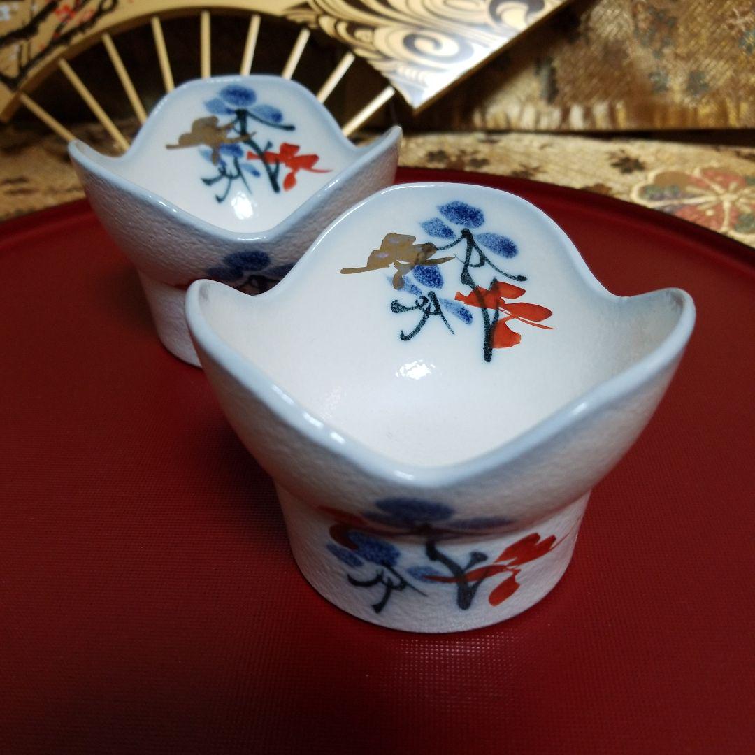 【未使用】◆ 御二人様膳 ◆有田焼金彩古伊万里 龍峰窯 第壱陶器菊割皿　12品