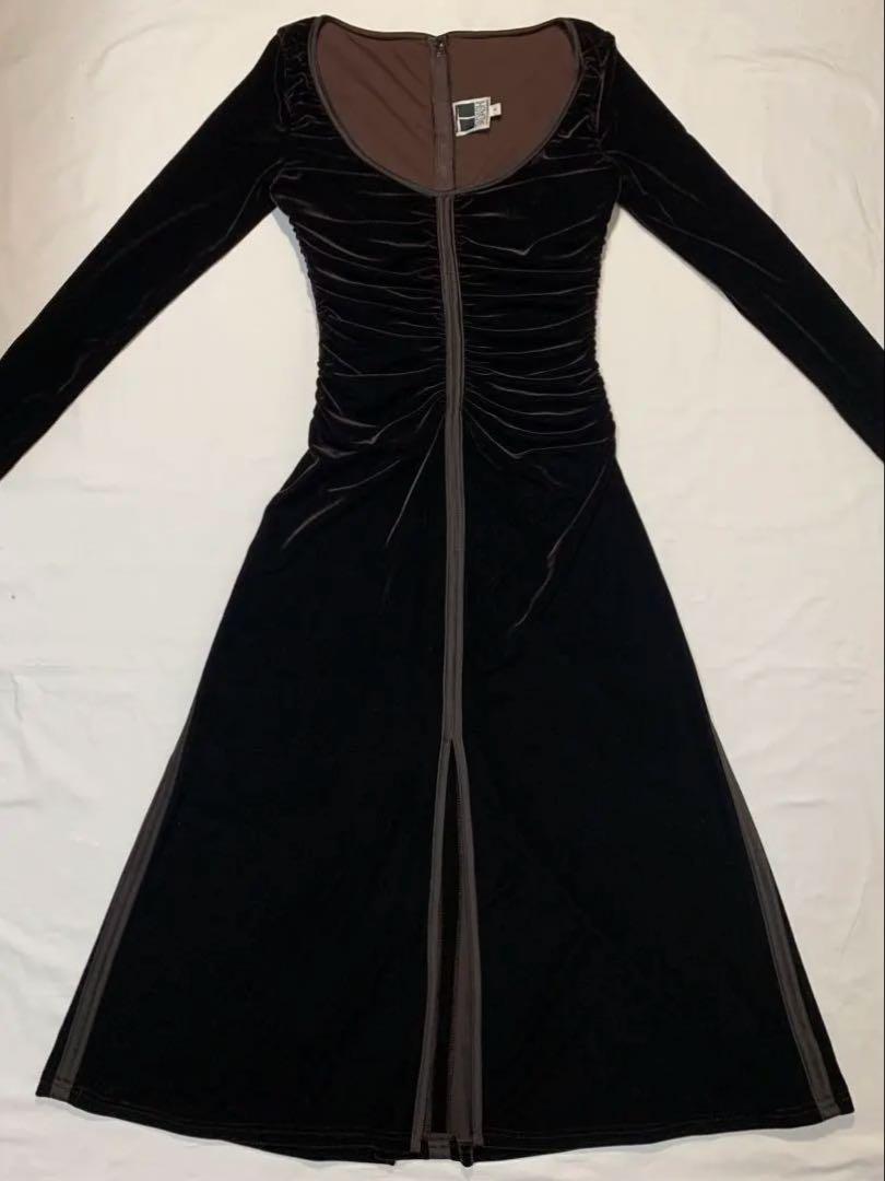 ワンピース vintage TADASHI velour design long dress