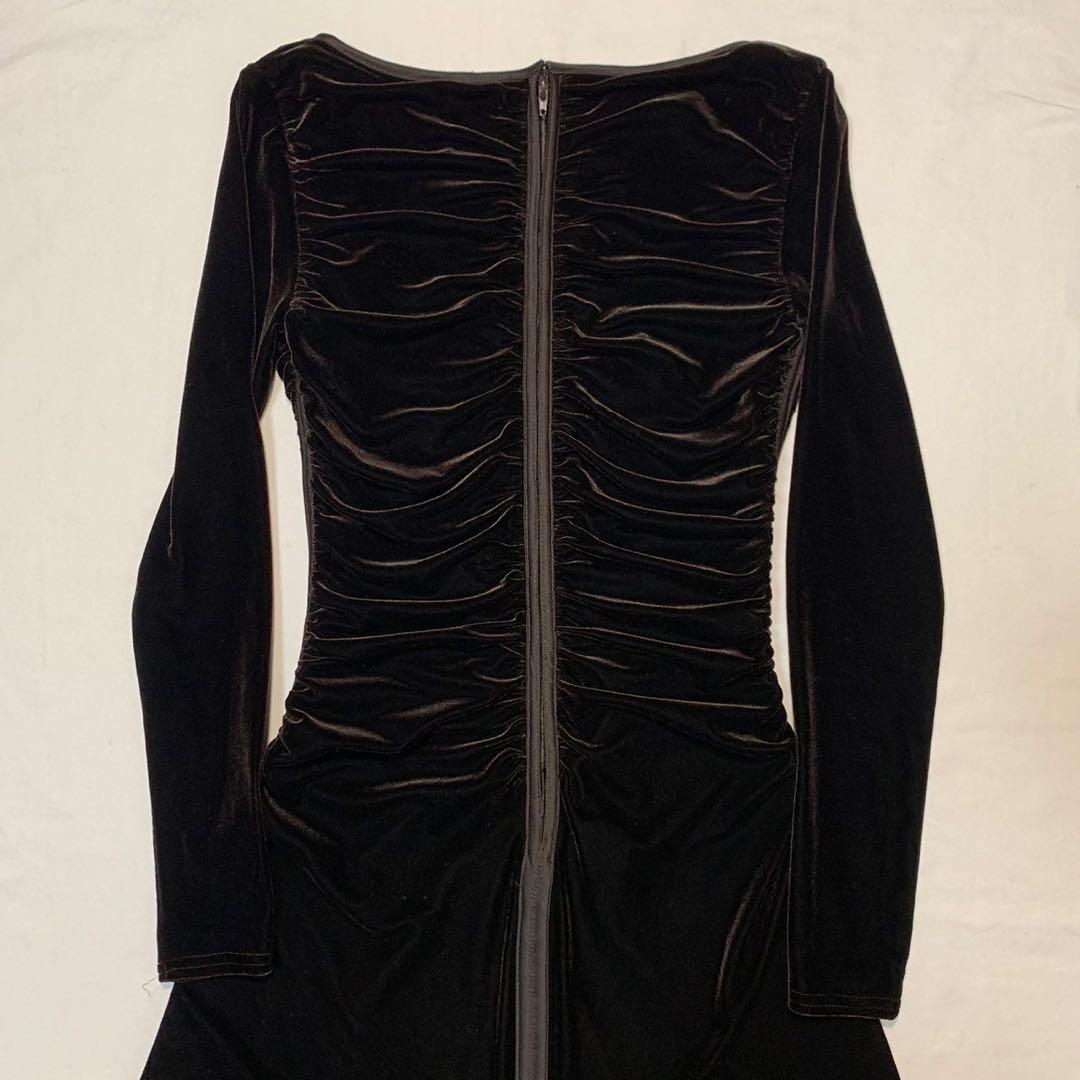 ワンピース vintage TADASHI velour design long dress
