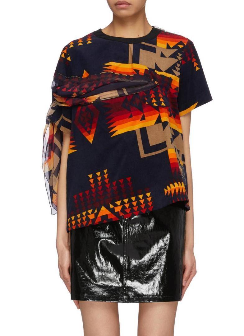 SACAI 19SS ペンドルトン Tシャツ 水色 サイズ 2 定価64900円
