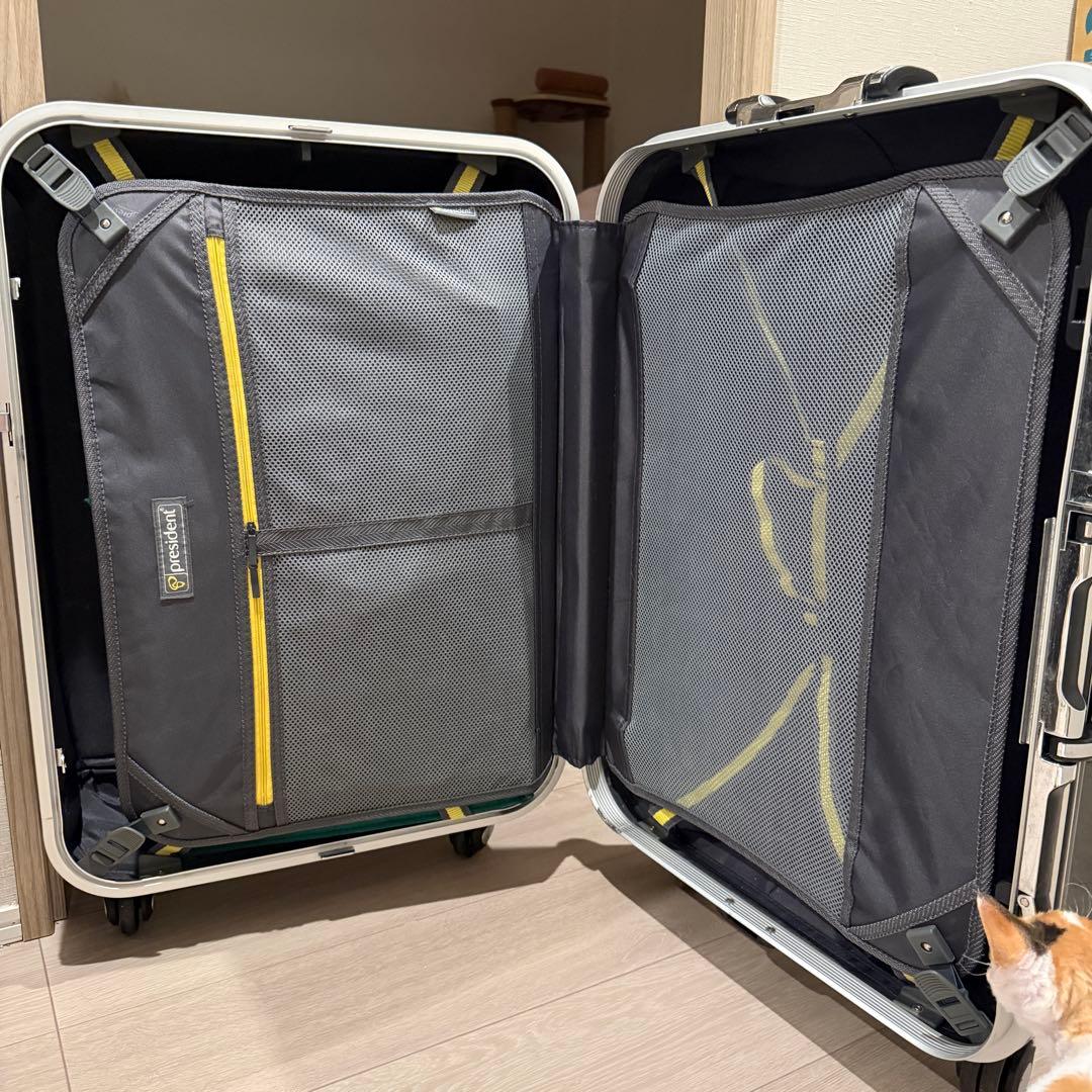 プレジデント アルミフレーム スーツケース M Lサイズ2点セット ブラック プレジデント アルミフレーム スーツケース M Lサイズ2点セット ブラック