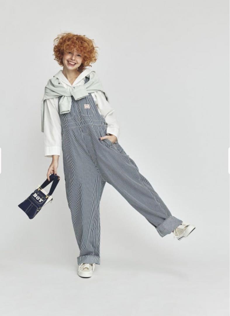 BIGMAC × BEAMS BOY / 別注 ヒッコリー オーバーオール