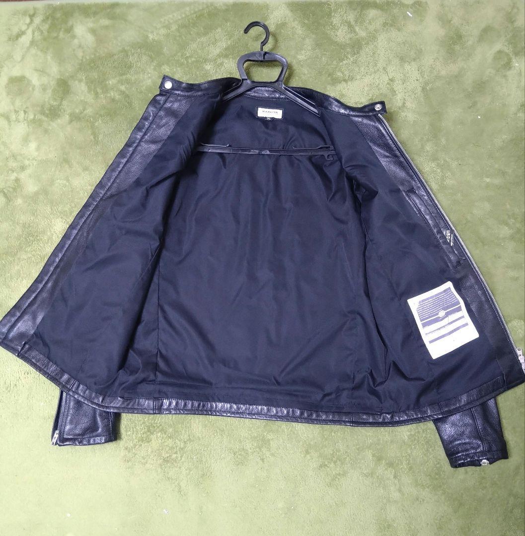 極美品　KADOYA シングル レザージャケット ブラック