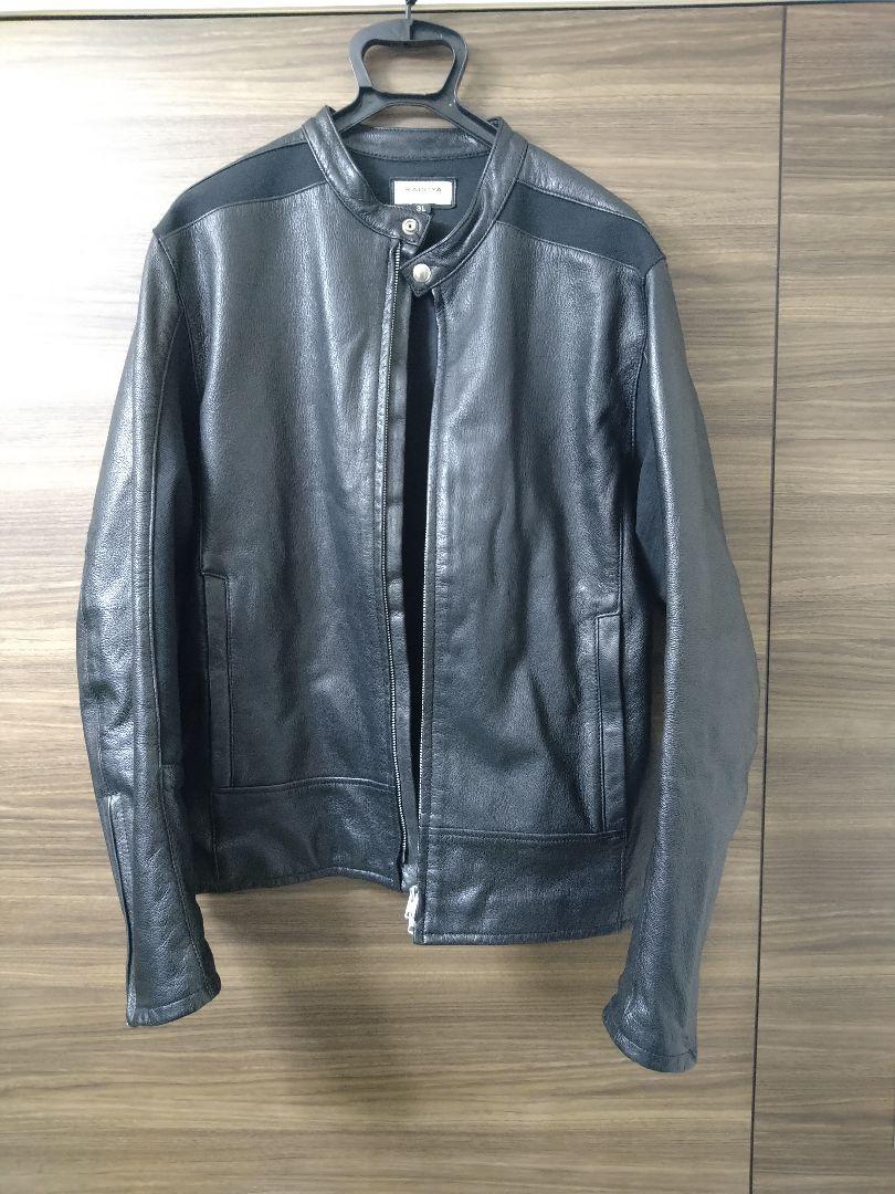 極美品　KADOYA シングル レザージャケット ブラック