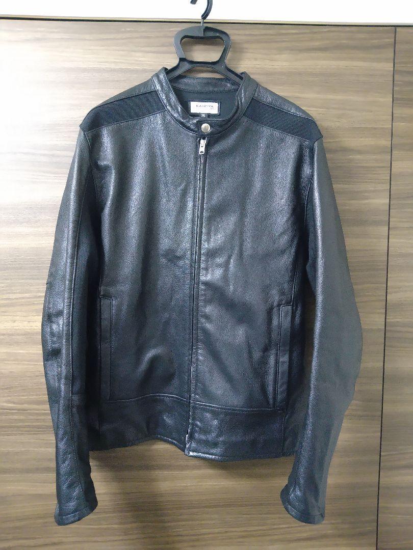 極美品　KADOYA シングル レザージャケット ブラック