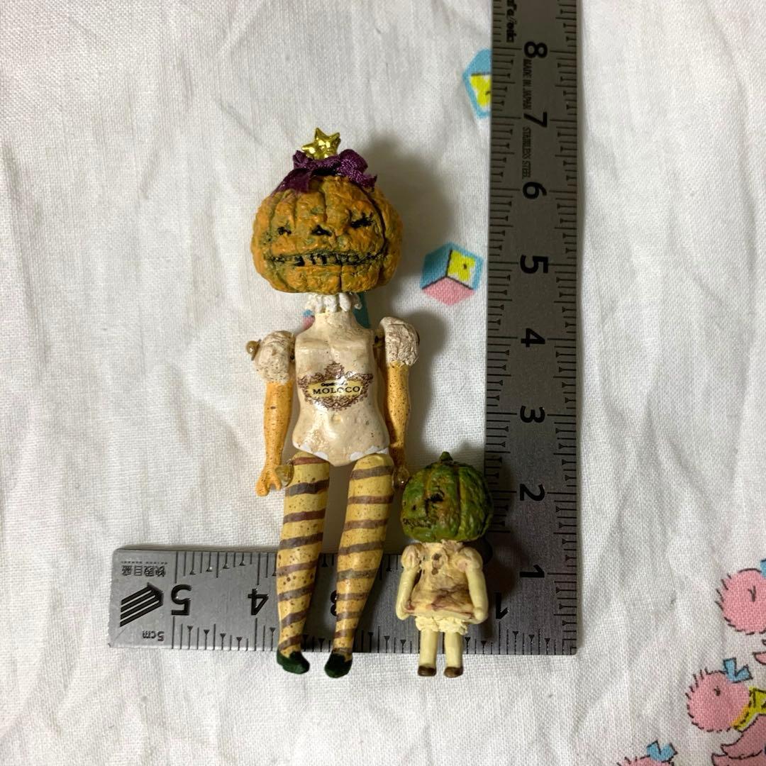 カボチャ頭の人形セット ミニチュア