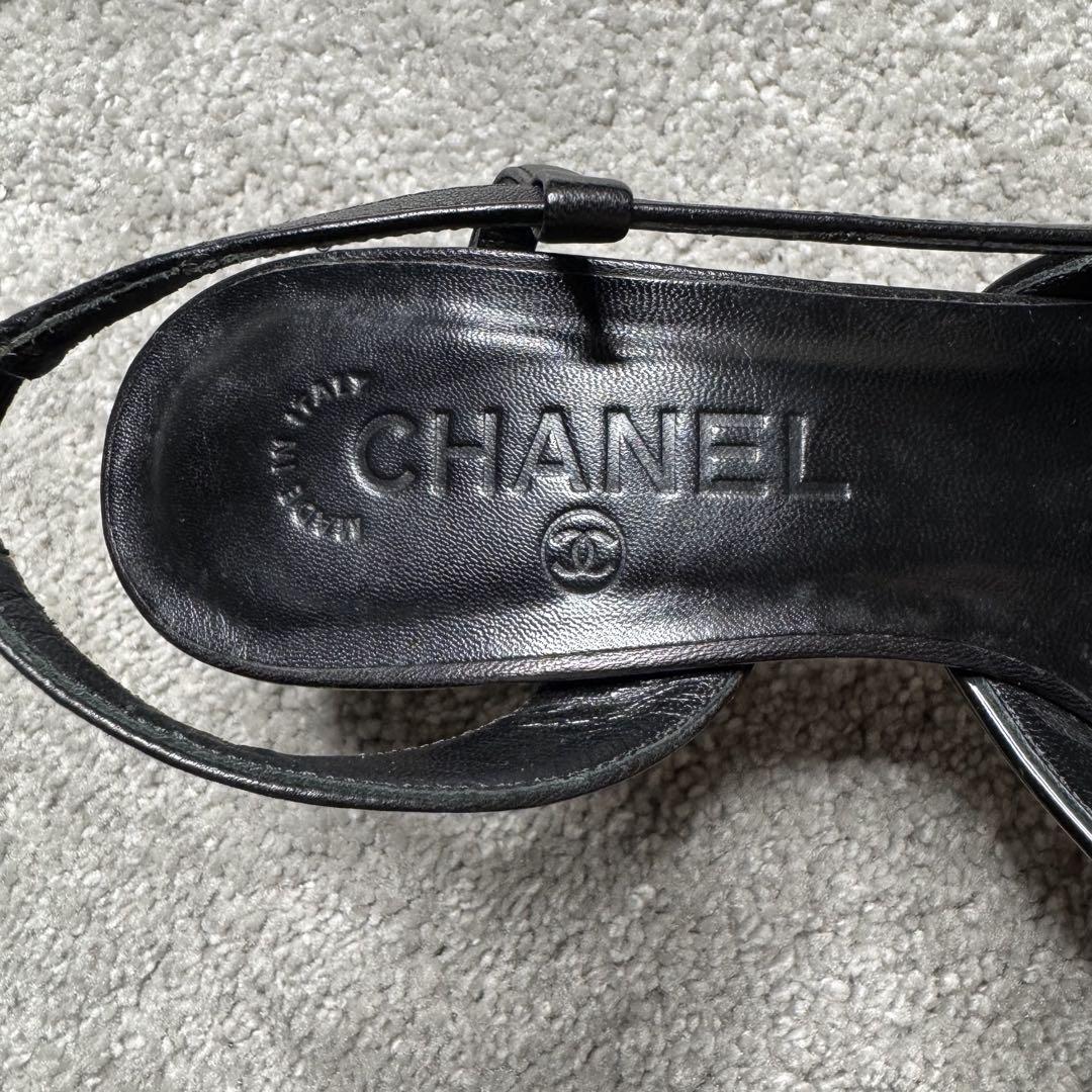 CHANEL シャネル　バックスリング ブラック　ヒール 22.5