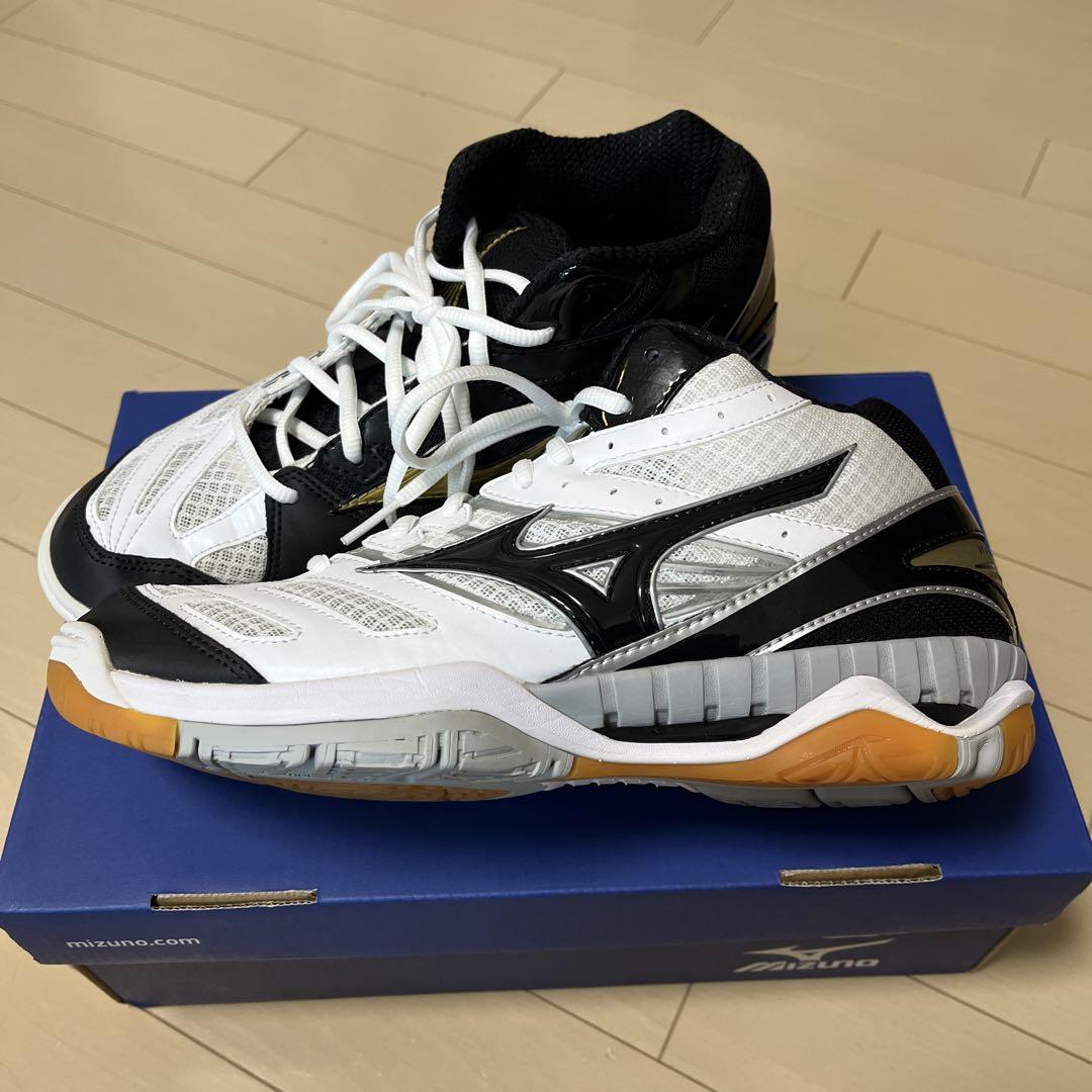 Mizuno バレーボールシューズ ホワイト/ブラック/ゴールド