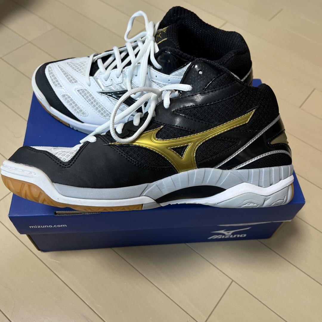 Mizuno バレーボールシューズ ホワイト/ブラック/ゴールド