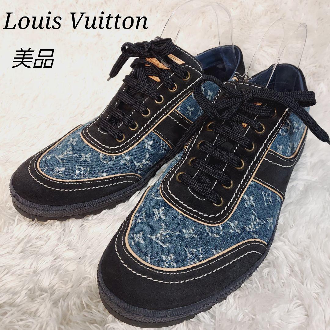 スニーカー販売中rico【Louis Vuitton】デニム スニーカー モノグラム イタリア 在庫1点