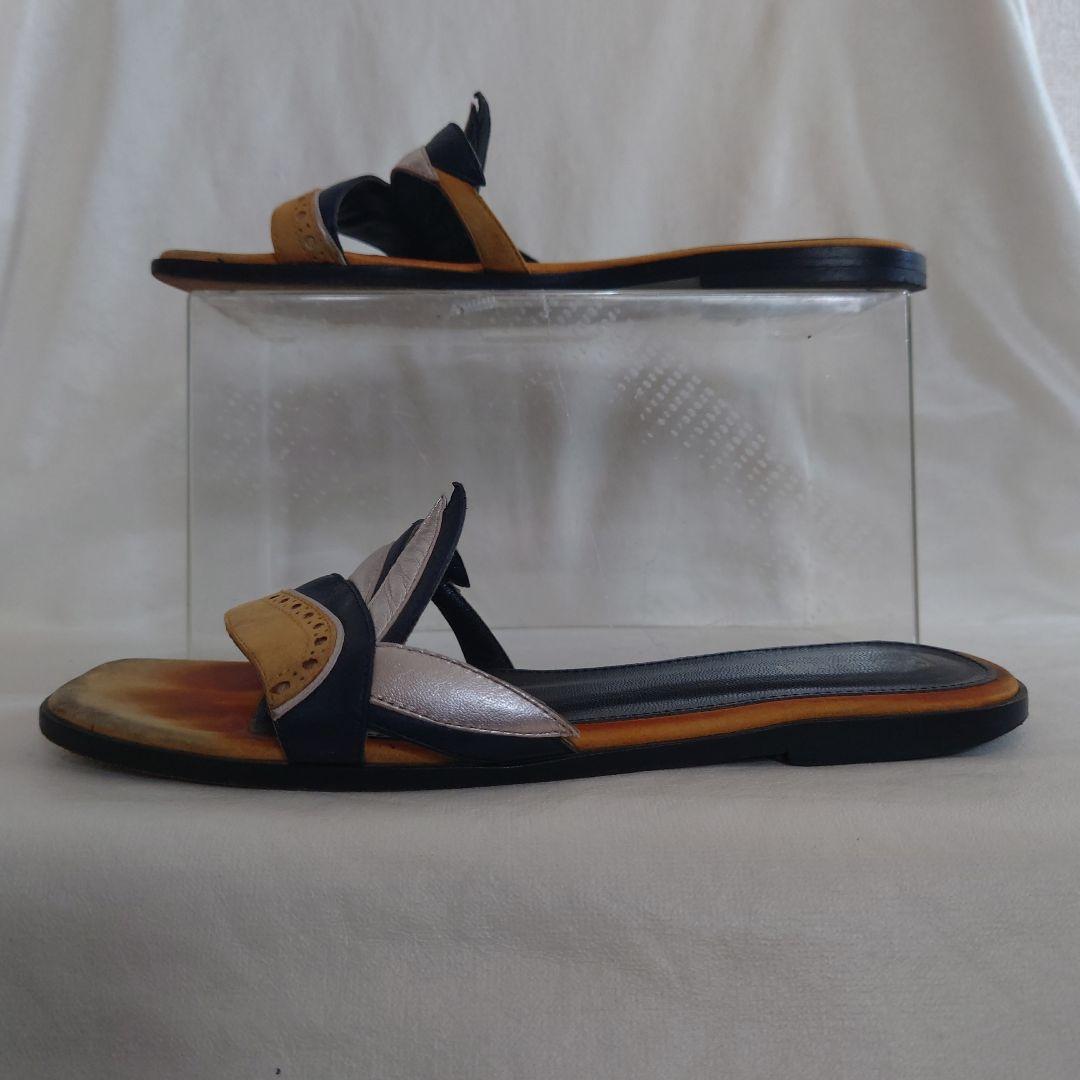 高い素材 S231 メルカリ - POLLINI 37 ブランド フラット サンダル ポリーニ 靴