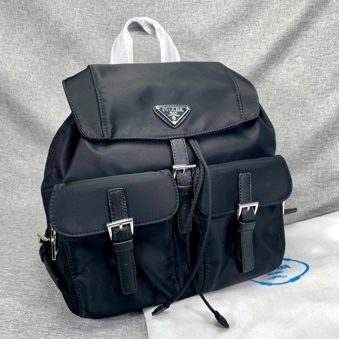 PRADA プラダ スモール バックパックリュック ナイロン 三角ロゴ ブラック
