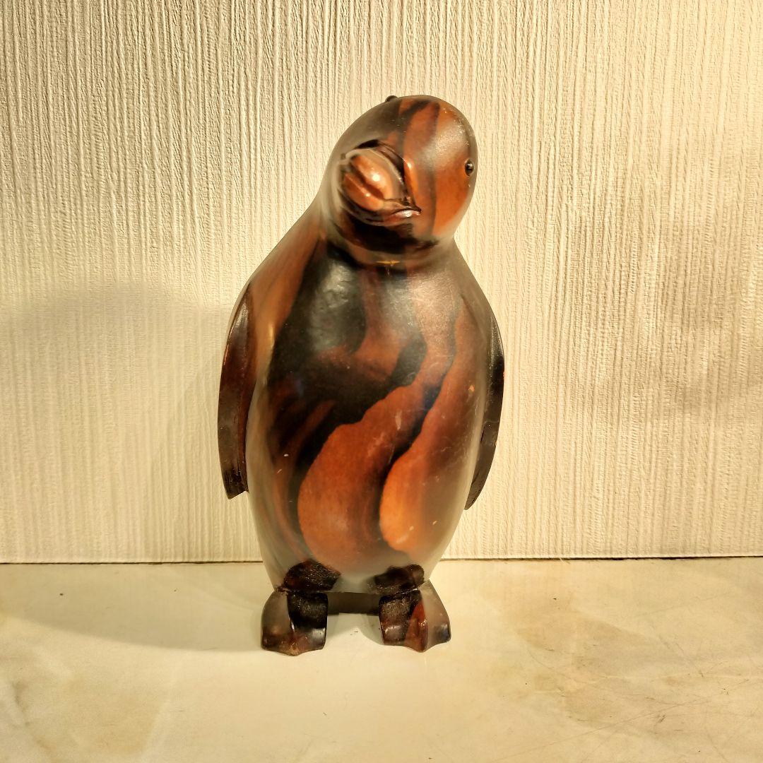 ペンギン 木彫り 置物 カービング オブジェ