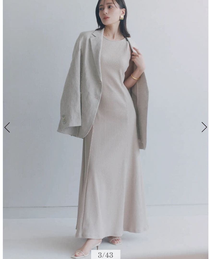 【OUR WACOAL×anuans】カップインマーメイドリブカットワンピース 【OUR WACOAL×anuans】カップインマーメイドリブカットワンピース