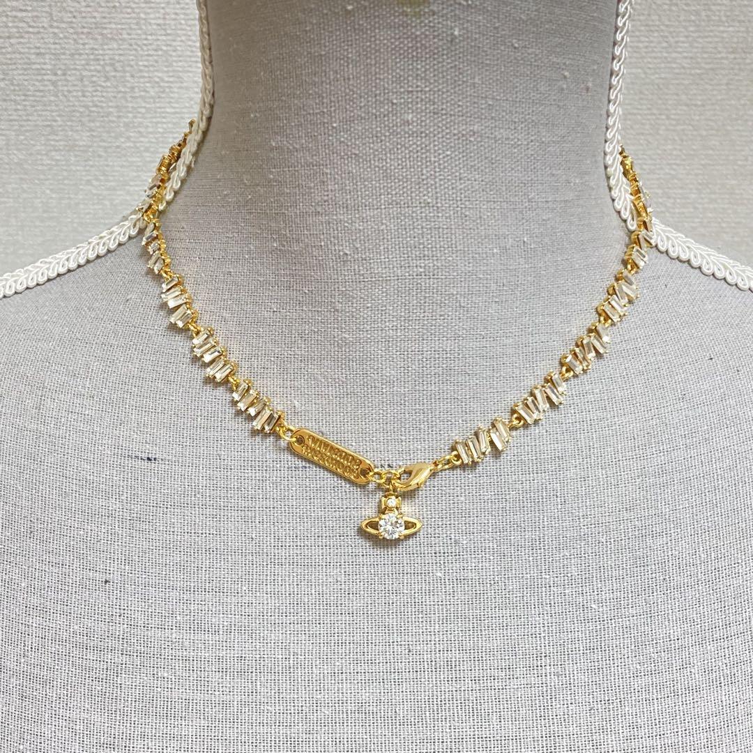 Vivienne Westwood 　ラインストーンチョーカー　ゴールド
