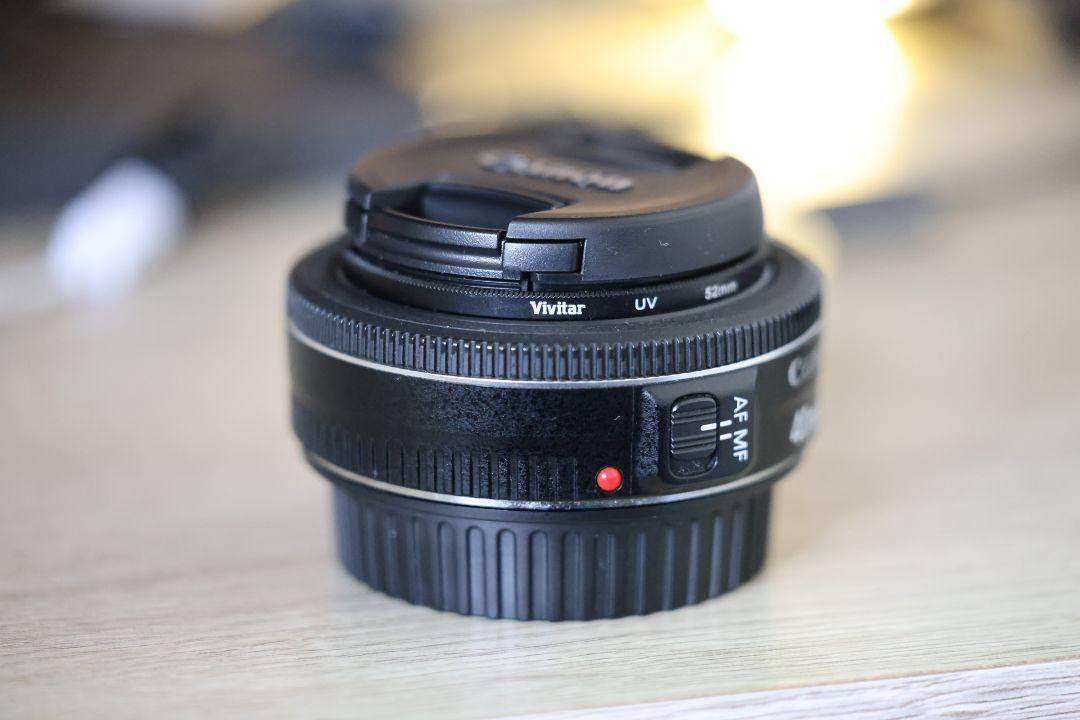 パンケーキレンズ★Canon EF 40mm f/2.8 STMプロテクター付き