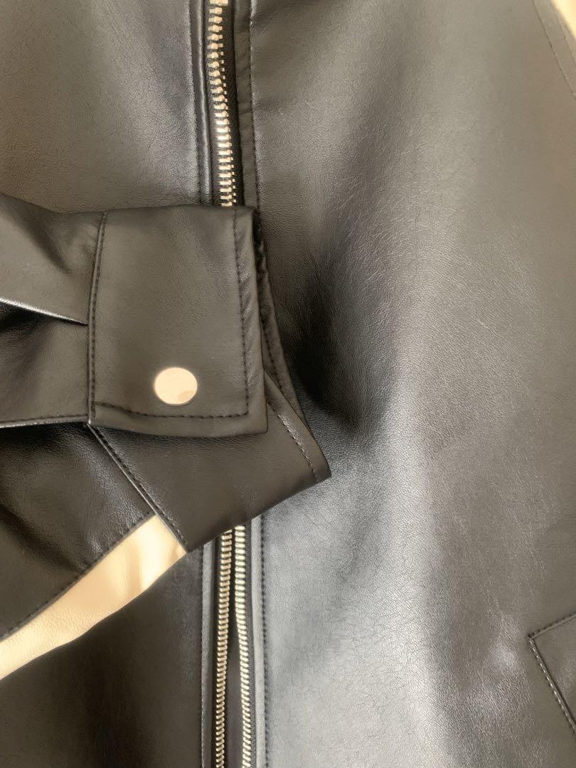 【極美品】ZARA レザージャケット　レーシング　肉厚ボンバージャケット 極美品】ZARA レザージャケット レーシング 肉厚ボンバー