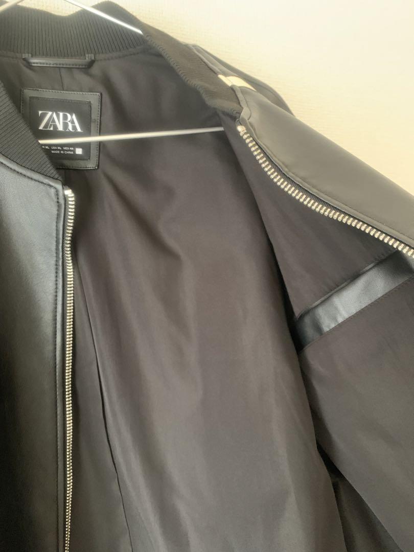 【極美品】ZARA レザージャケット　レーシング　肉厚ボンバージャケット 極美品】ZARA レザージャケット レーシング 肉厚ボンバー