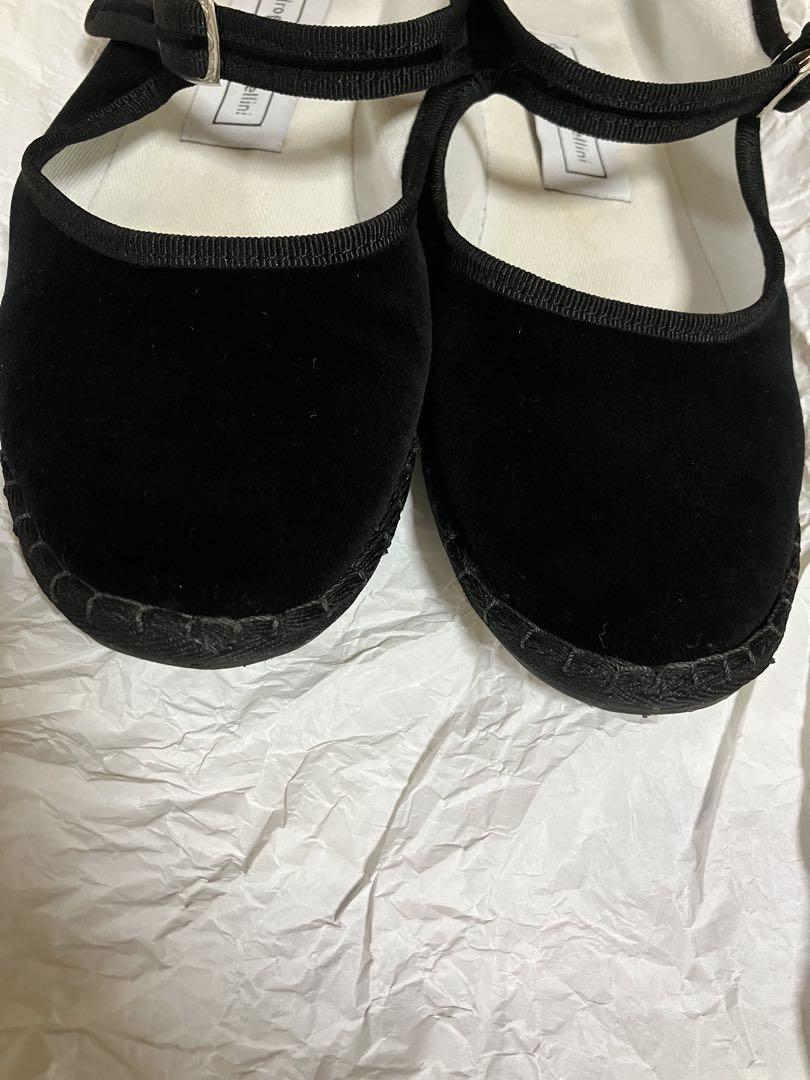 drogheria crivellini ベルベットストラップシューズ