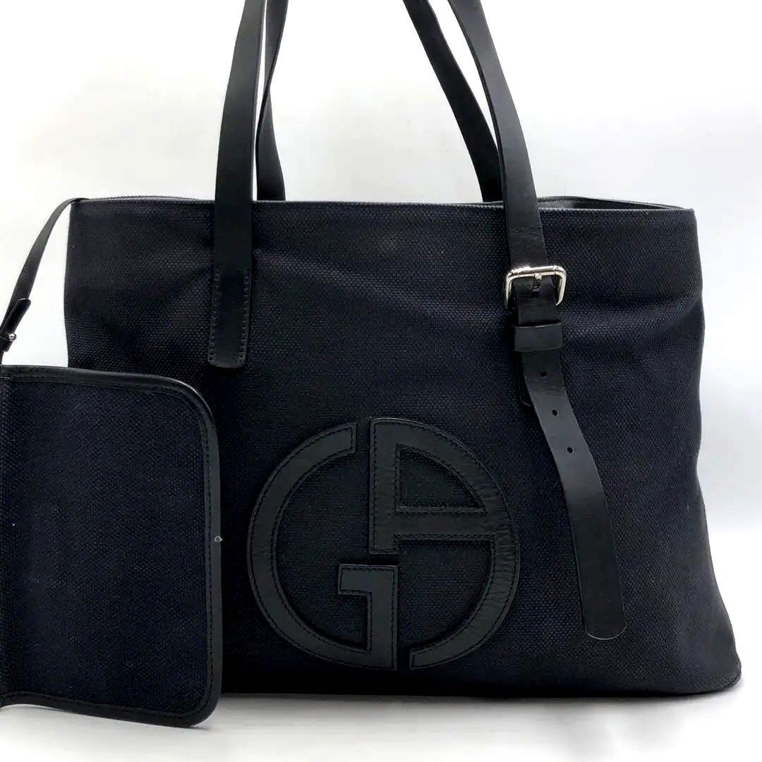 定価20万✨ジョルジオアルマーニ GAロゴ トートバッグ A4肩掛け可