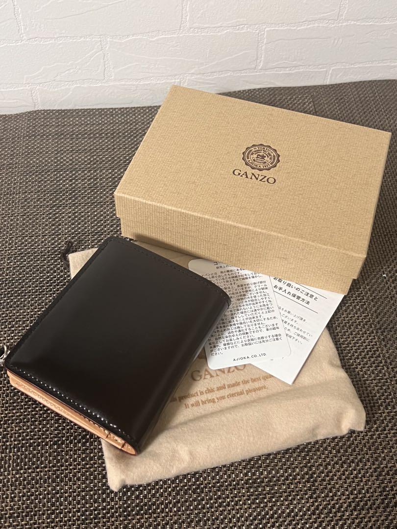 【美品】GANZO CORDOVAN Lファスナー二つ折り財布