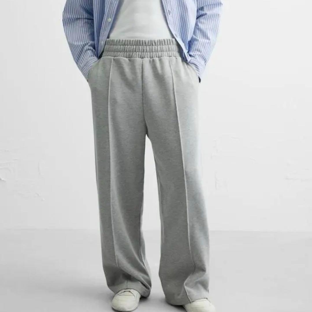新品 ZARA ステッチ ジョガーパンツ M スウェットパンツ　グレー 6,708円