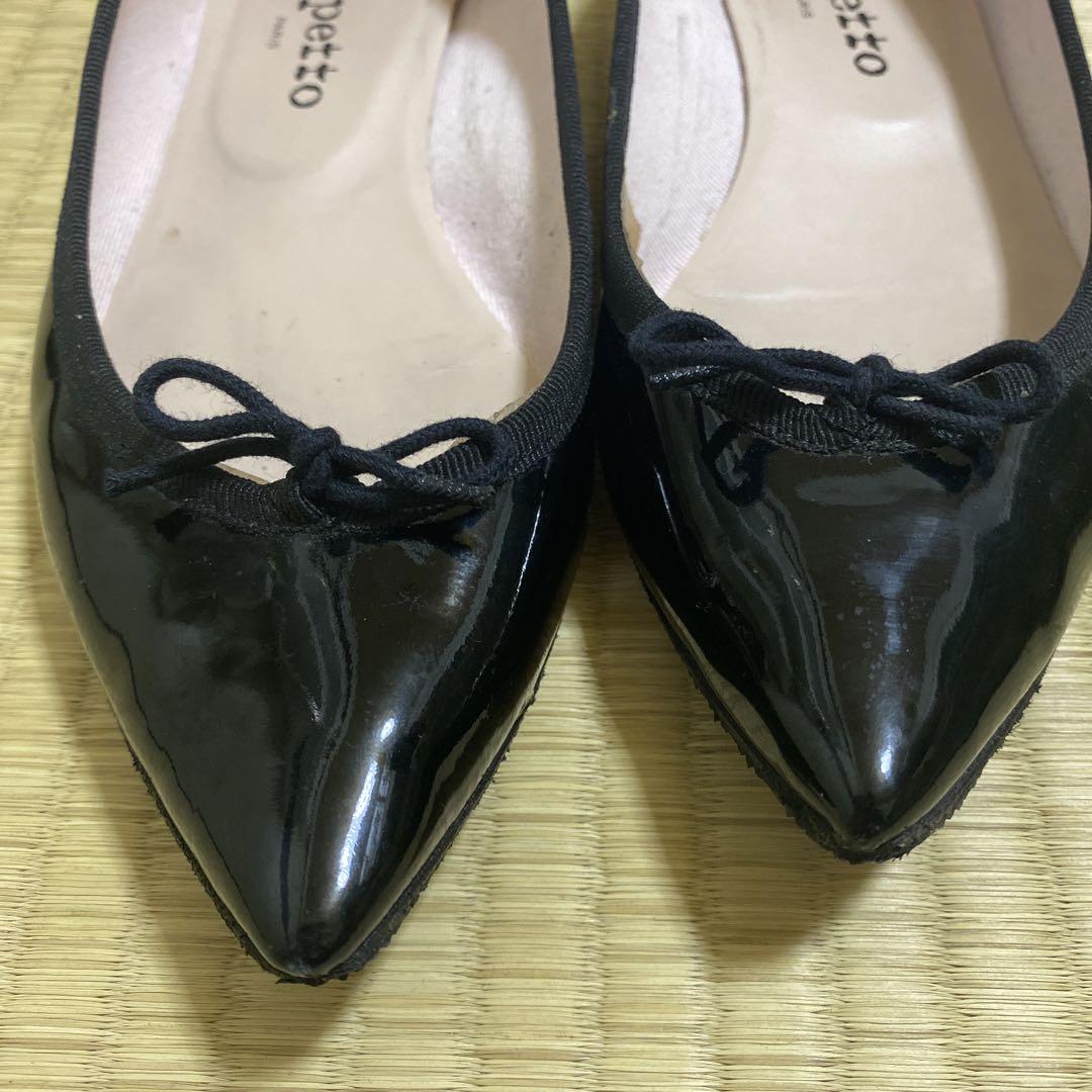 レペット　バレーシューズ　エナメル黒　23.5