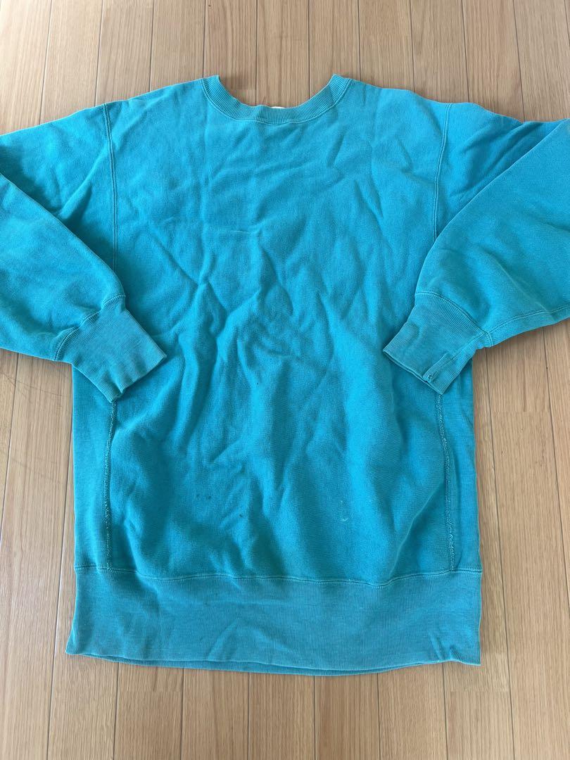 Champion リバースウィーブXL ターコイズ クルーネック スウェット