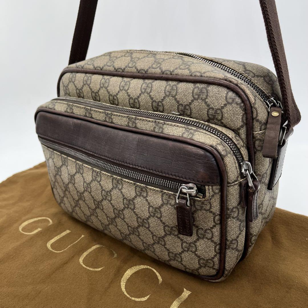 GUCCI ショルダーバッグ カメラバッグ GGスプリーム ロゴ型押し PVC
