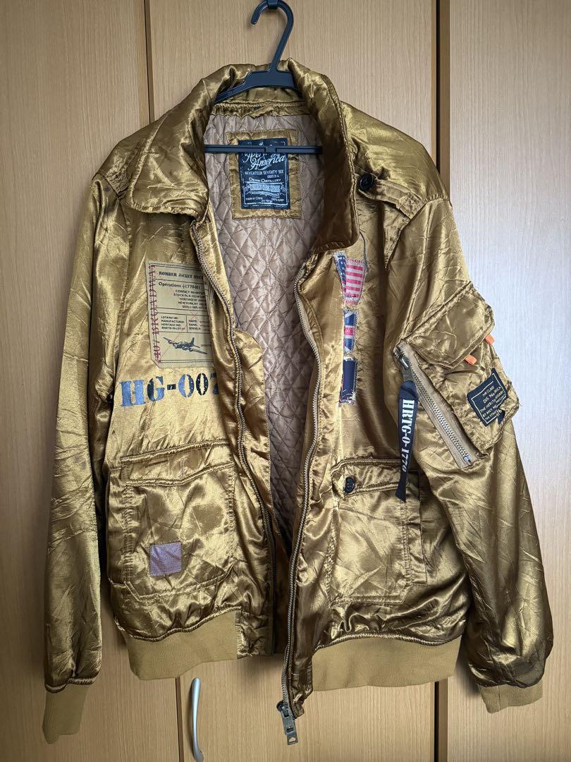 【古着】 ゴールド MA-1 フライトジャケット