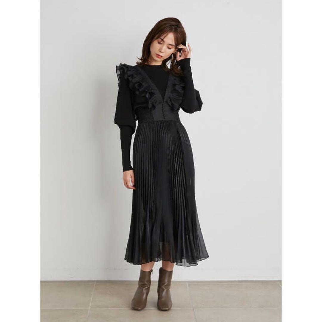 完売✨正規品新品タグ付き✨SNIDEL シアーレイヤードニットワンピース
