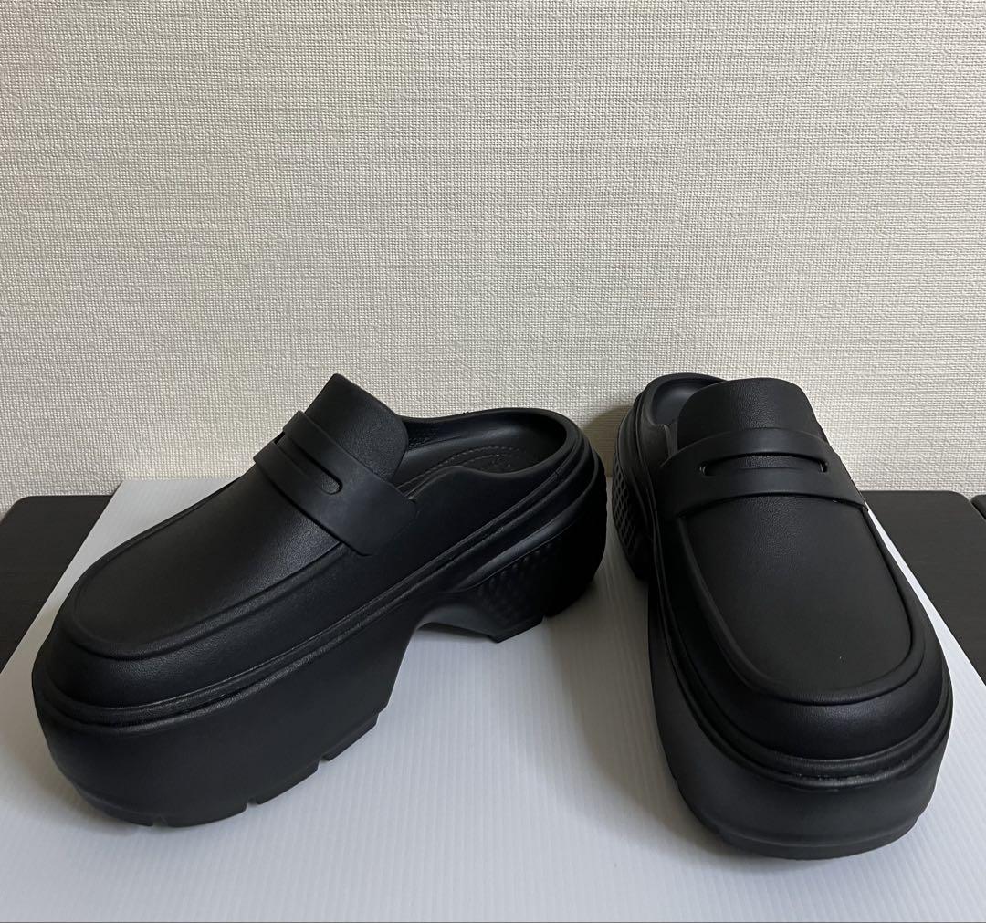 【新品未使用✨】crocs ブラック ストンプ ローファー 厚底23cm crocs クロックス STOMP LOAFER ストンプローファー 209937-060