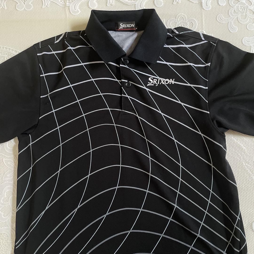 SRIXON 半袖ポロシャツ M ブラック グリッド新品