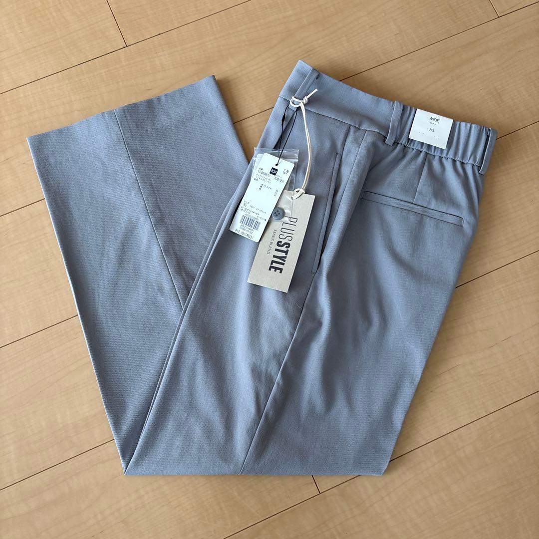 プラステ　ワイドパンツ リネンブレンド 05 GRAY XS