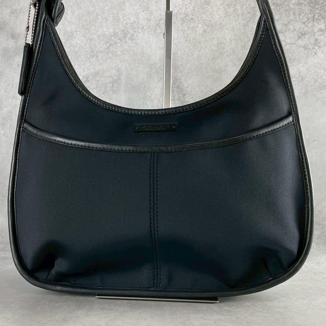 ✨美品✨オールドコーチ　ハンドバッグ　肩かけ　エルゴ　ナイロン×レザー　ブラック