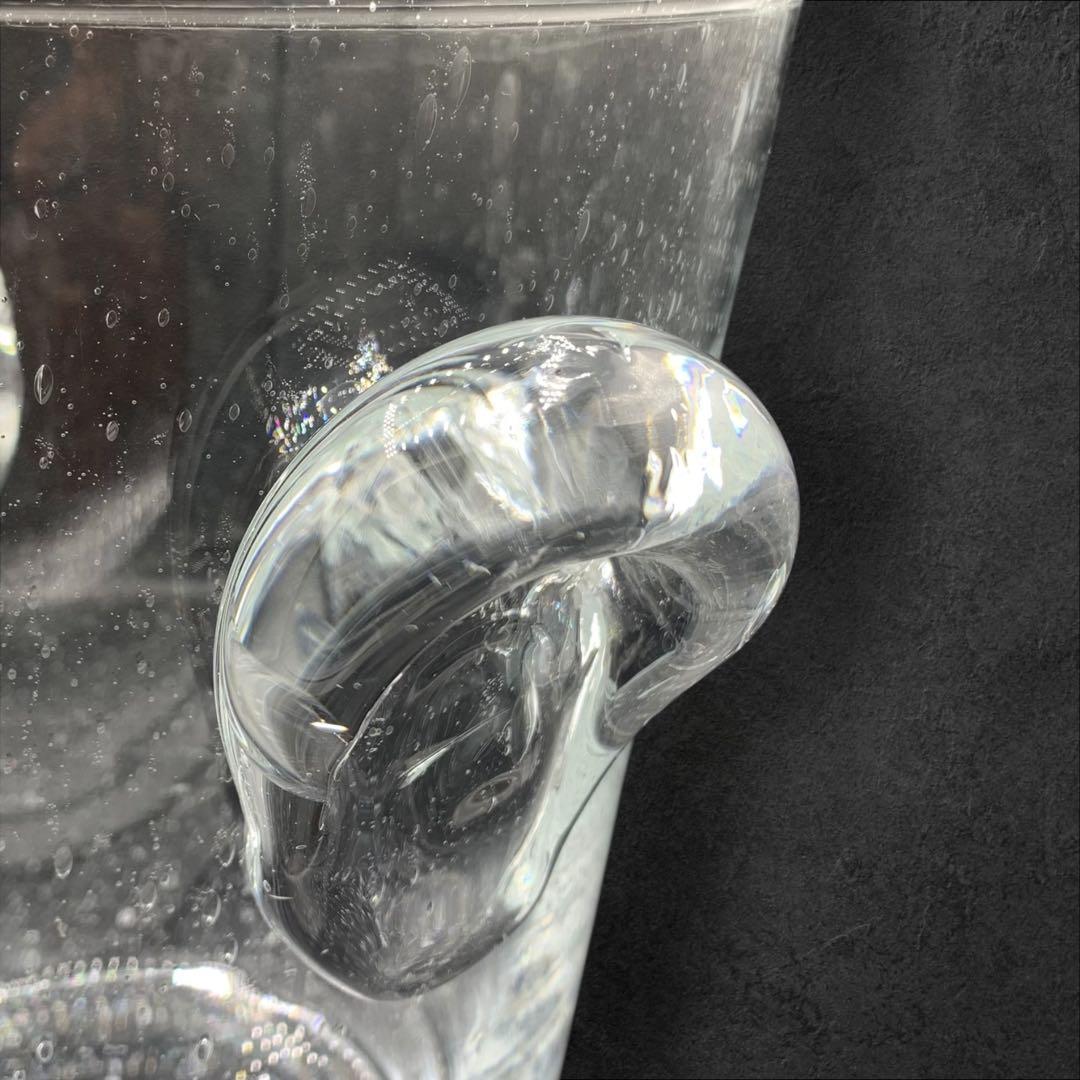 ハンドル付きガラス製 花瓶目立った傷や汚れなし