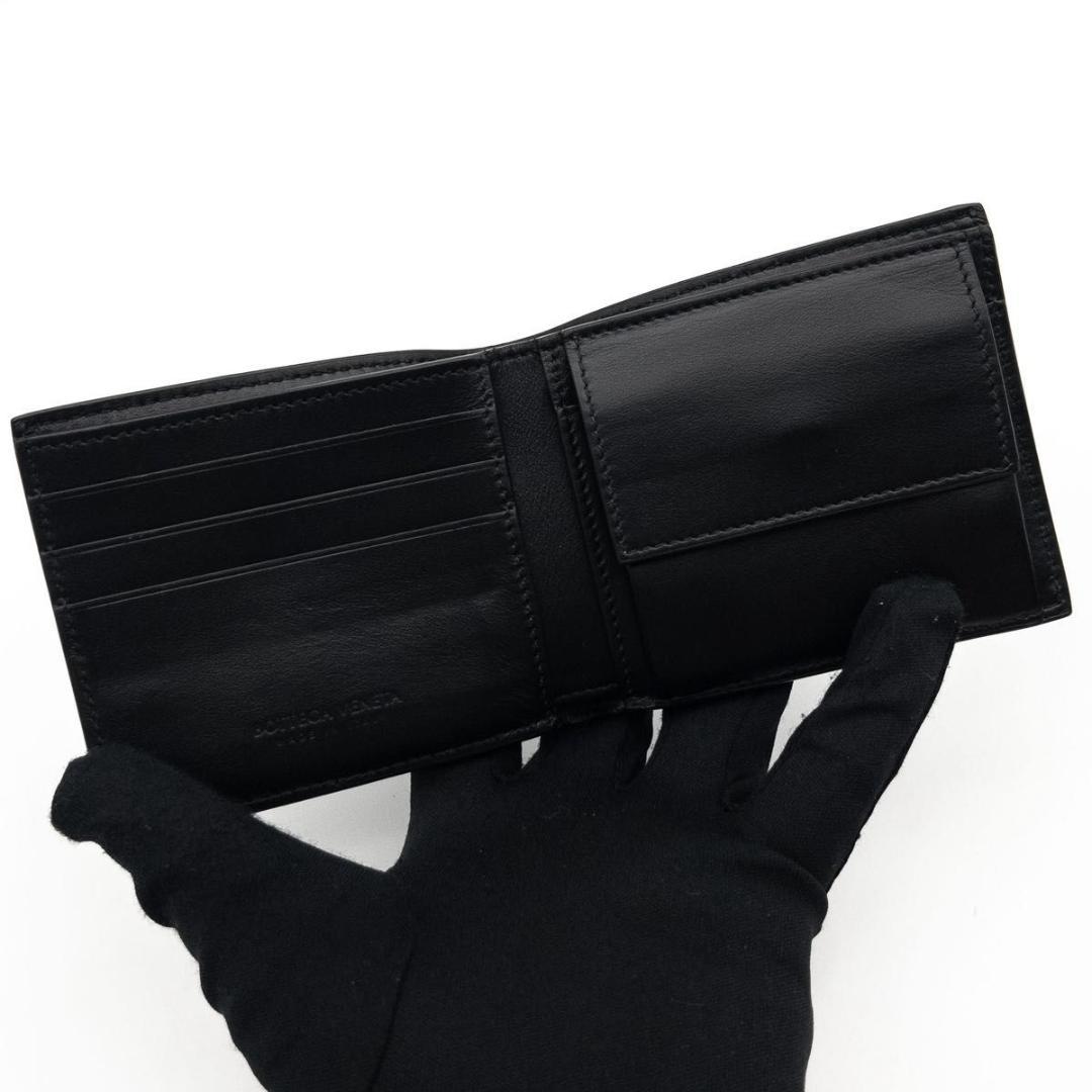 【超極美品】BOTTEGA VENETA カセット　二つ折り財布　黒