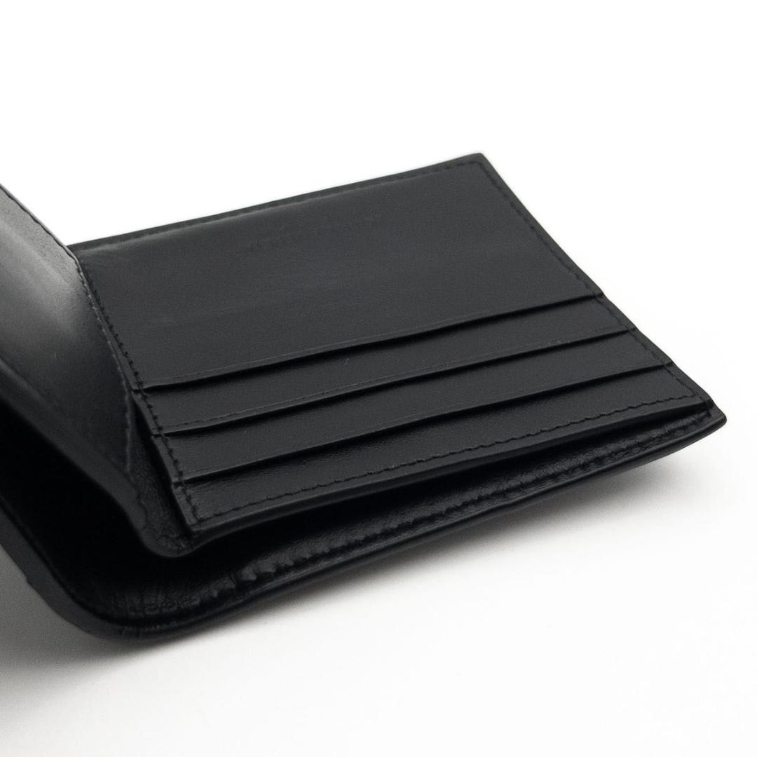 【超極美品】BOTTEGA VENETA カセット　二つ折り財布　黒