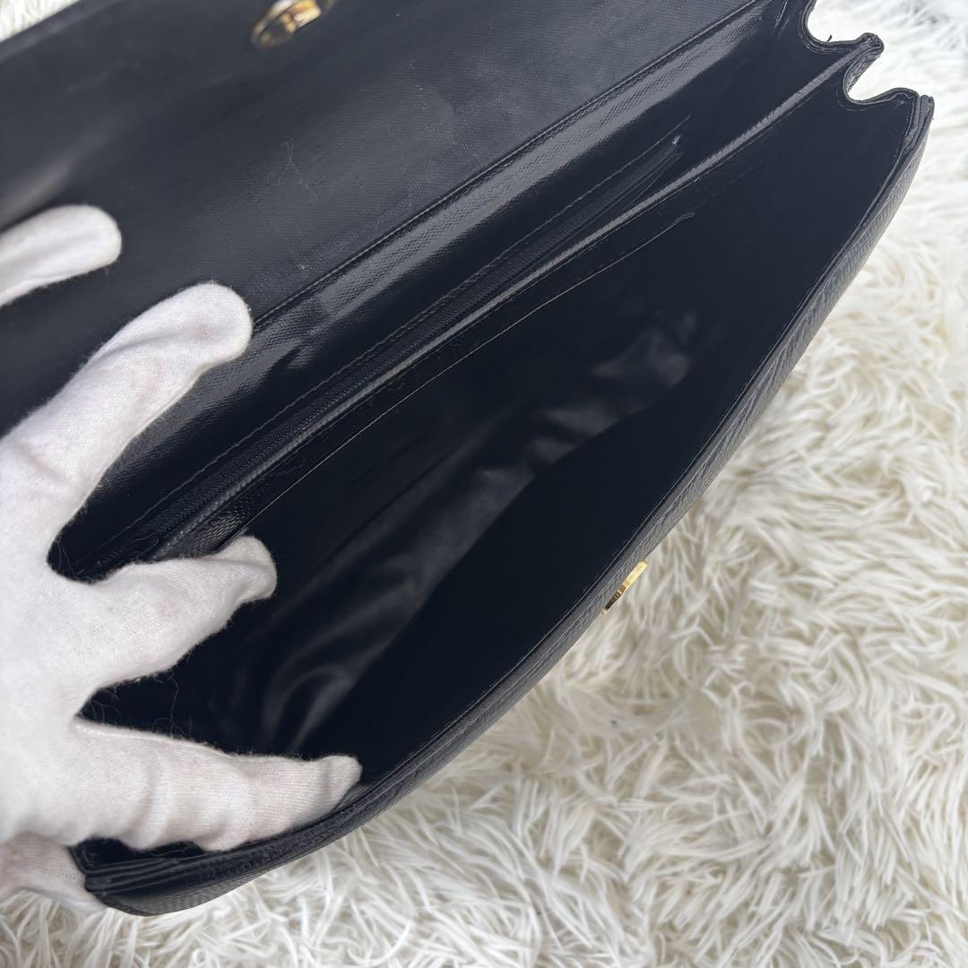 極美品✨フォーマルバッグ リザード 自立型オールレザー