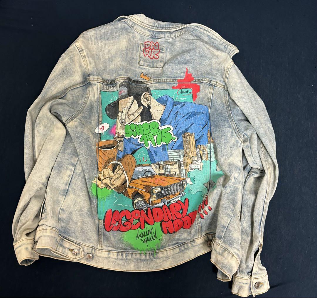 ZARA デニムジャケット グラフィックプリント 新品タグ付き ZARA MEN GRAFFITI PRINT DENIM JACKET SIZE M 1466/305 | eBay