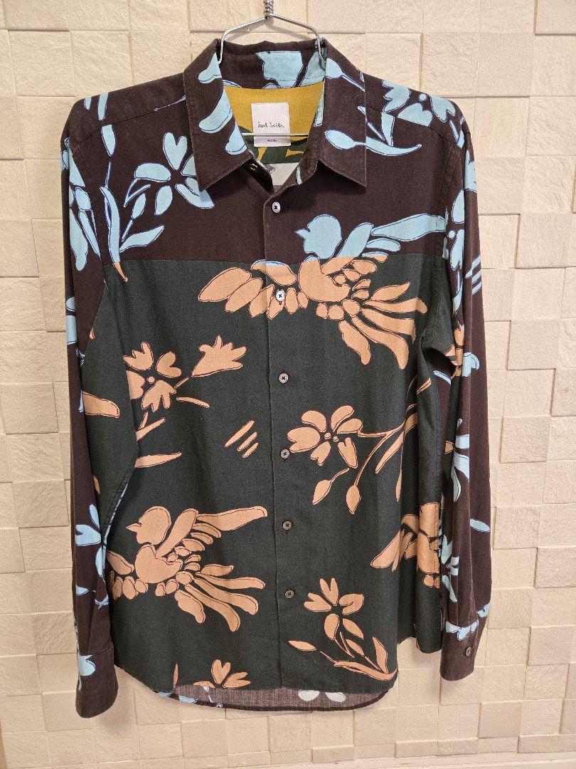 ポールスミス Bird Floralミックスアップシャツ M
