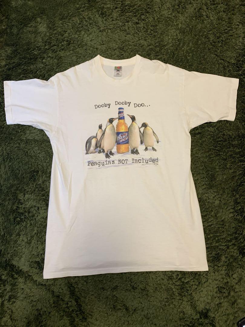 90s USA製 Bud Ice ペンギン vintage T-shirt Vintage 90s 1996 Budweiser Bud Ice Penguin Dooby Dooby T