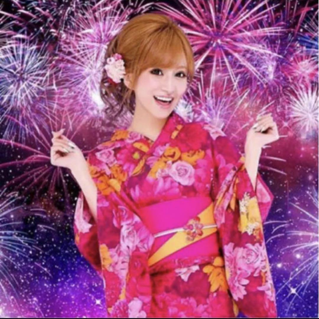 エミリアウィズ EmiriaWiz 浴衣 パレフローラル 花柄　派手　ピンク エミリアウィズ パレフローラル 浴衣