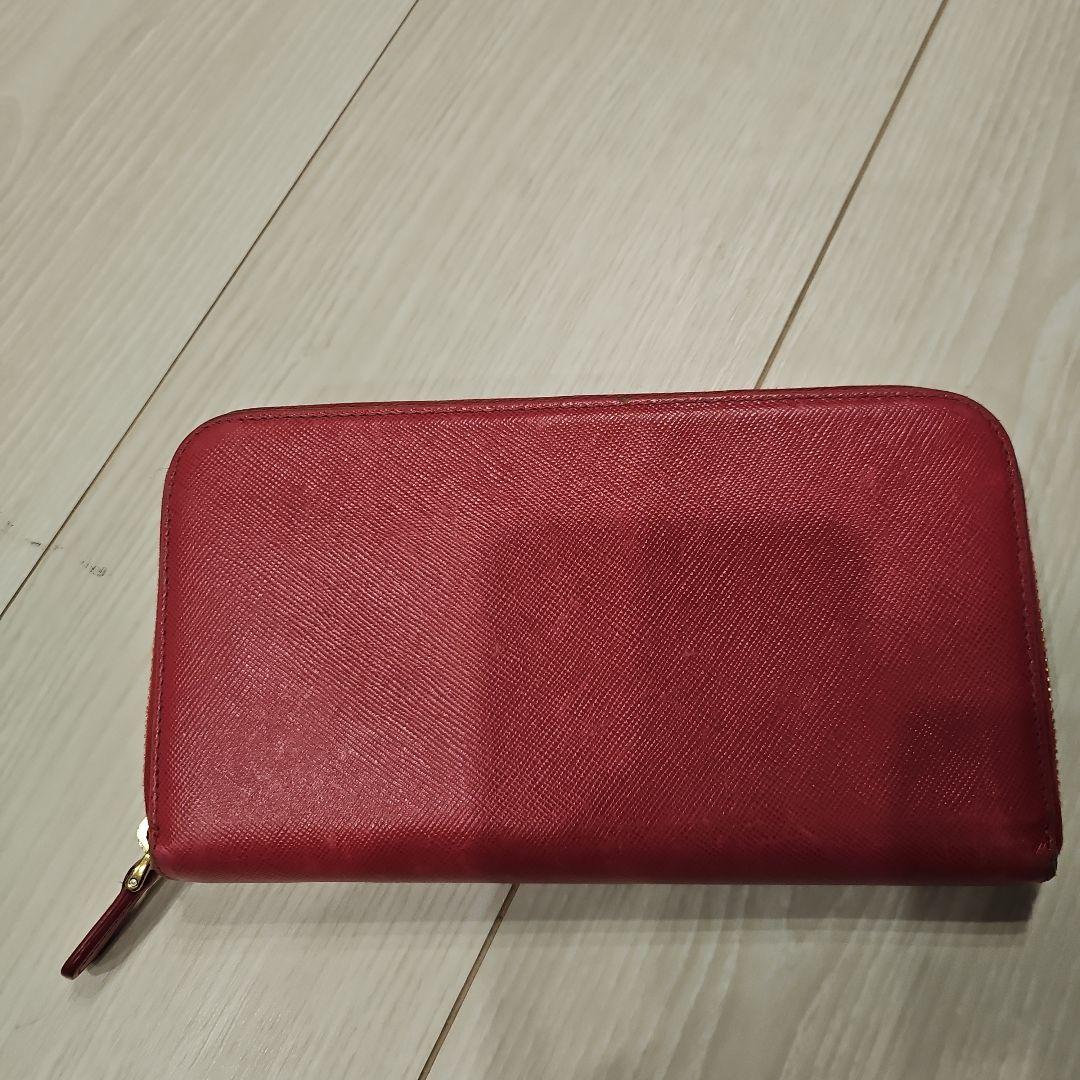 PRADA 長財布 リボン サフィアーノレザー ピンクレッド