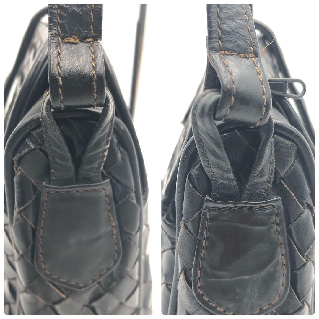 BALLY バリー ショルダー バッグ 編み込み レザー ブラック